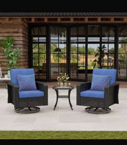 3 pc patio chairs with table