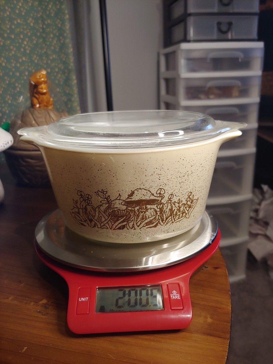 Vintage Pyrex Forest Fancies Mushrooms Casserole Dish With Lid- 437B