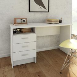 Home/Office Desk with 3 Drawers, White