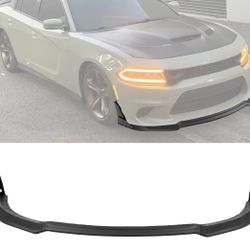 15-23 Dodge Charger V4 Style Front Bumper Lip Matte Black