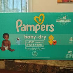 Pampers Diapers - Baby Dry - Size 4, 92 Count, Absorbent Disposable Infant Diaper