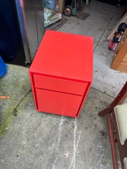 RED 🔴File cabinet with wheels brown let down table