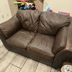 Brown Leather Couch 