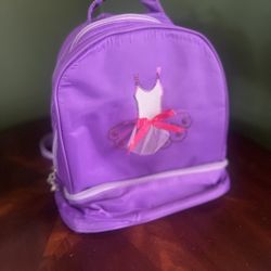 Purple Backpack Dance Bag with Ballerina Charms