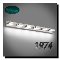 SineRise LED Modern Bathroom Vanity Light Fixtures (6-Light, 48-Inch), Brushed Nickel Modern Acrylic Bathroom Wall Lighting Fixtures