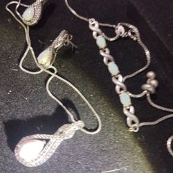 Fire Opal Diamond Sterling Silver 