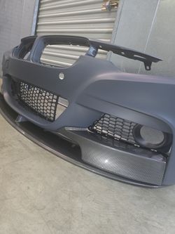 Bmw 12-18 f30 Mtech Sport Performance style Carbon Fiber print Lip w/ splitters set ONLY   NEW.  FITS 328i 335i 