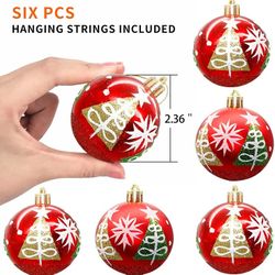 12 Pcs Premium Xmas Ball Set Upgrade Christmas Tree Ornaments Shatterproof Hanging Balls(2025 New), Plastic Balls for Holiday Parties New Year Decora