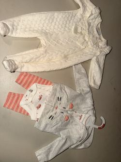 (2) Baby Girls Outfits New w/o Tags Newborn & 0/3 month