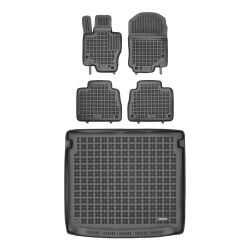 Floor Mats For Mercedes GLE 2020-2023 W167 2 Rows + Cargo Liner Molded Odor Black