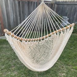 Handmade Macrame Hanging Swing Chair Hammock Indoor/Outdoor Swing Made In Mexico