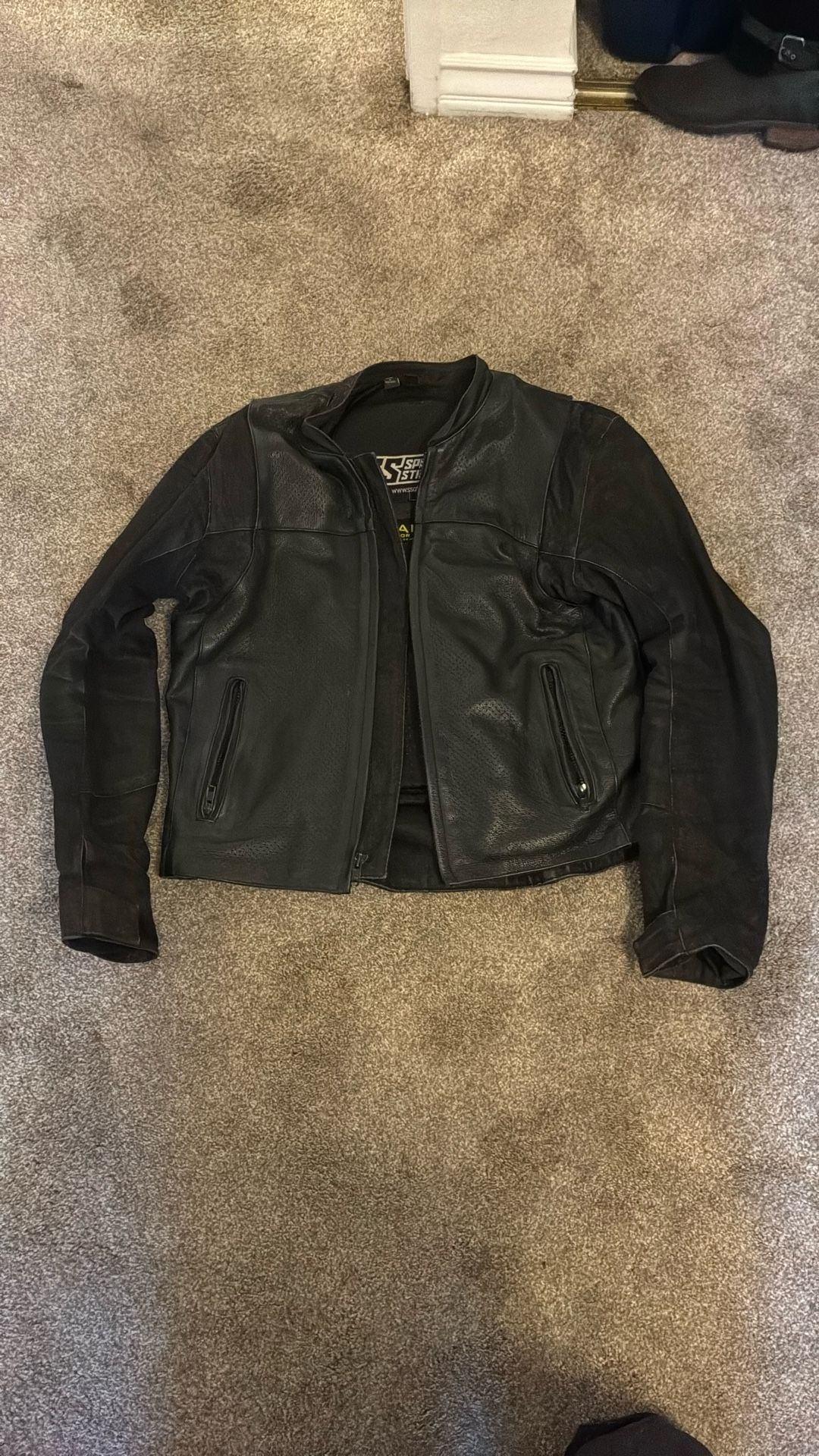Leather Denim Armor Motorcycle Jacket Speed Strength