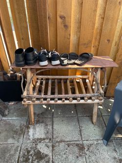 Rustic Wooden Branch Shoe Rack