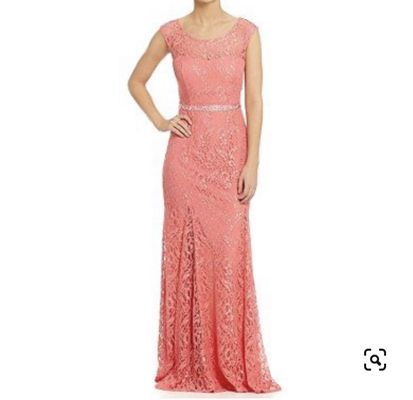 Maxi Lace Prom Pink Dress 