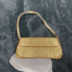 1pc Fashion Minimalist High-End PU Leather Woven Embossed Handbag, Tote Shoulder Bag Suitable For Shopping, Outing, Party, Elegant Women's Commuter Ba