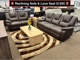 Brand new Leather Sofa and love seat with 4 recliners