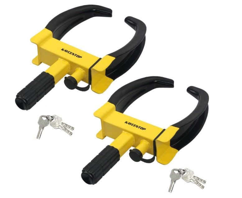 KAYCENTOP Universal Wheel Lock Clamp Anti Theft Trailer Locks Fit Most Vehicles Max 11" Tire Width Security Tire Boot Lock For Trailers SUV Boats ATV'