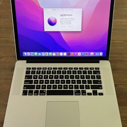 MacBook Pro 15 Retina, 2.5GHz i7, 16 GB RAM, 500GB SSD