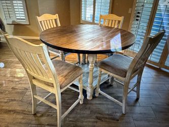 Wood Dining Table with 4 Chairs