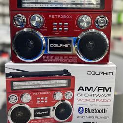 ‼️🔥CHRISTMAS SPECIAL🔥‼️Retro Style Bluetooth Portable Speaker With Shoulder strap & LED Torch-RED