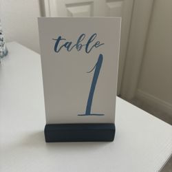 Dark Blue Concrete Table Number Holders