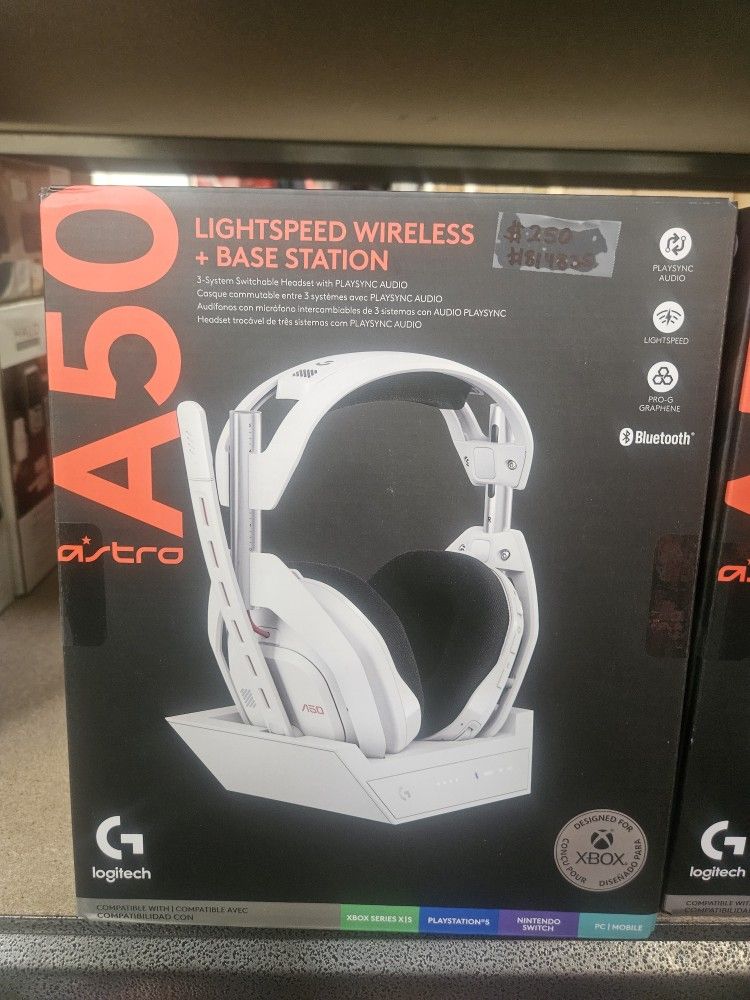 Logitech G Astro A50 Omni-Platform Wireless Gaming Headset + Base Station for PS5, Xbox, PC: PLAYSYNC Audio Switcher, <16 bit/48kHz (Console), <24 bit