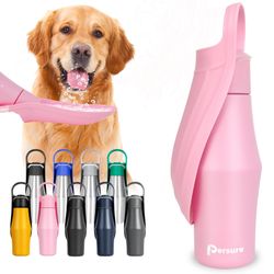 Persure 27 OZ Dog Water Bottle Portable Stainless Steel Convenient Pet Water Dispenser