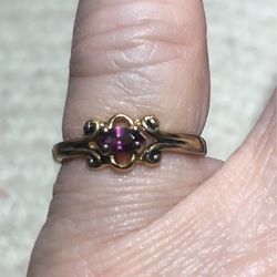Delicate amethyst pinkie ring