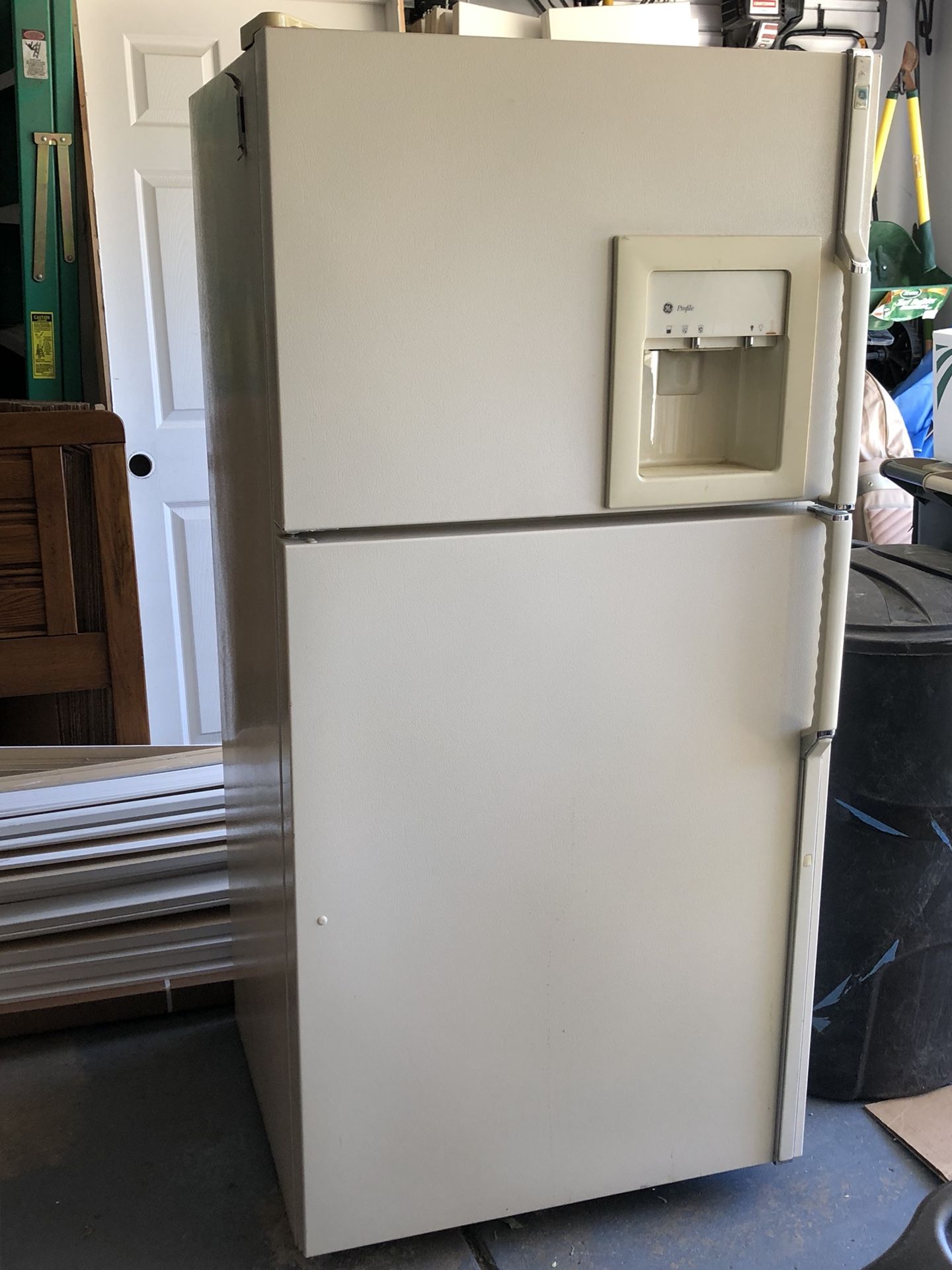 GE Profile Almond Color Refrigerator - - Works Great