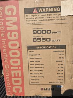 Brand new generator 9000 watss