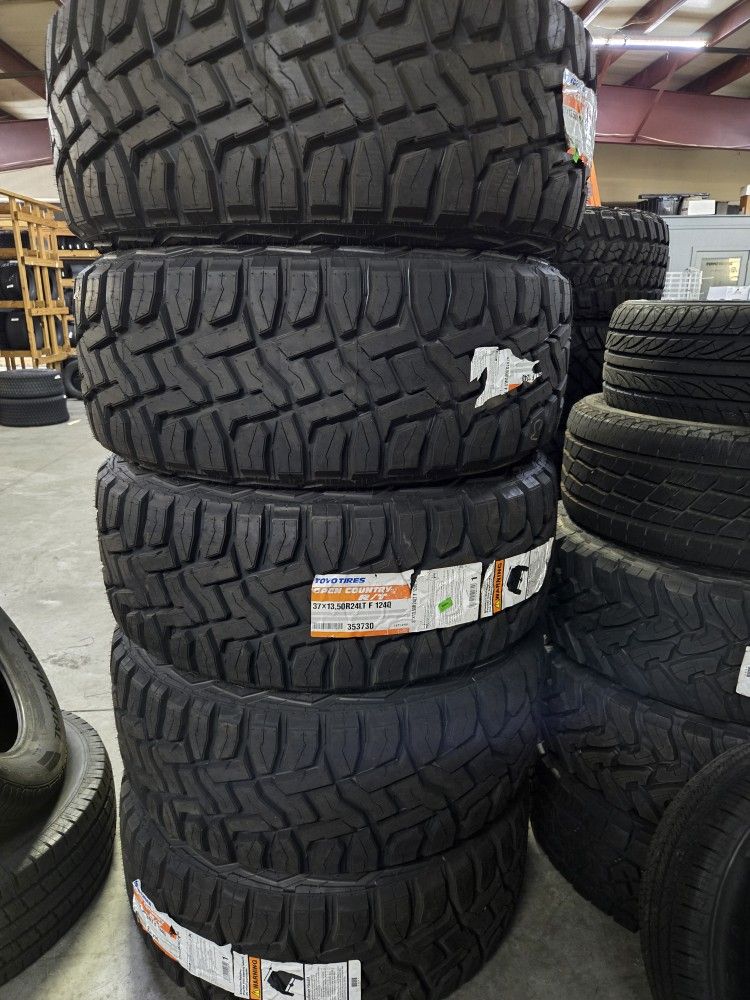 (6) 37x13.50r24 Toyo R/T Tires 37 13.5 24 Inch RT 12-ply F Rated