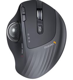ProtoArc Wireless Trackball, EM01 NL Ergonomic Bluetooth Rollerball Thumb Mouse, Rechargeable Computer Laptop Mouse, Adjustable Angle & 3 Device Conne