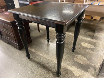 Black Square Turned Leg Counter Table