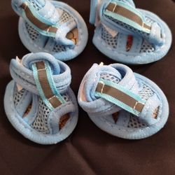 New acl dog shoes size 2 blue mesh foot reflective set of 4