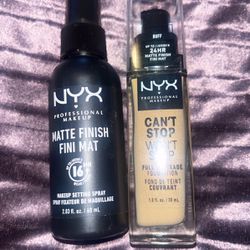 NYX. BUFF shade CANT STOP WONT STOP And Setting Spray 