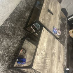 Coffee Table + 2 Side Tables + 2 Corner Shelves