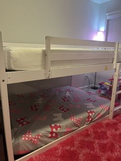 Full-Size White Bunk Bed Set – $450 (Everything Included)