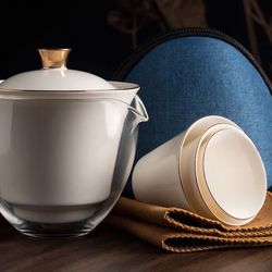 Travel tea set with tea bowl portable