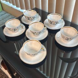 Vintage RIGI porcelain tea cups with saucers