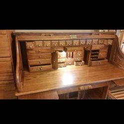 Oak Roll Top Desk 