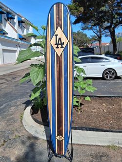 Dodgers Wood surfboard wall art
