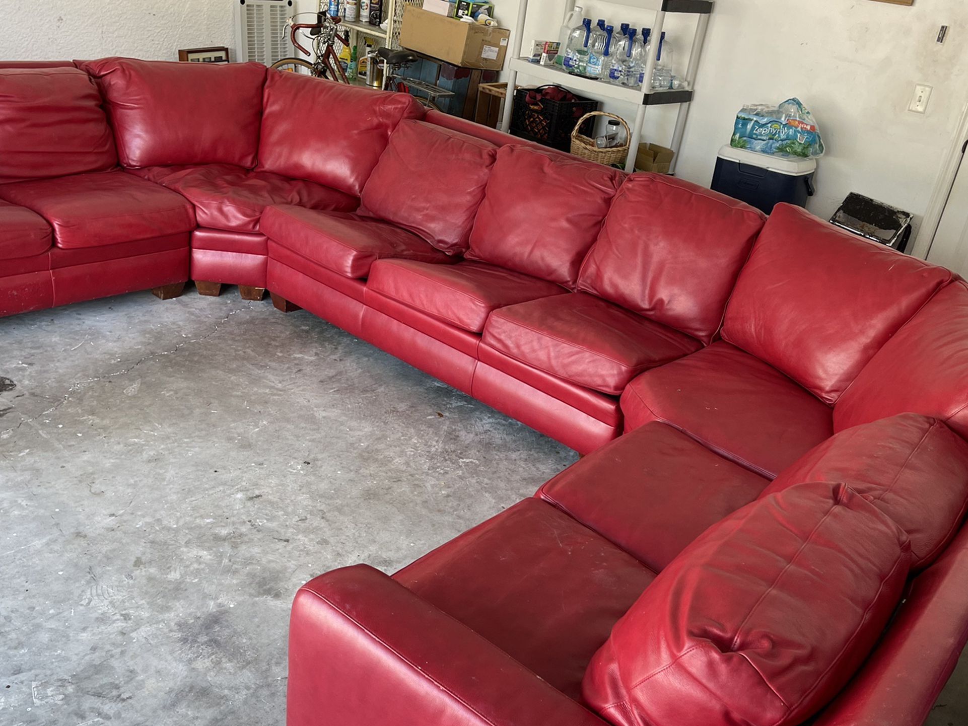 U Shaped Red Sectional