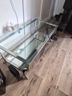 Glass coffee table