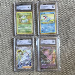 4 Pokemon Graded Cards Set 