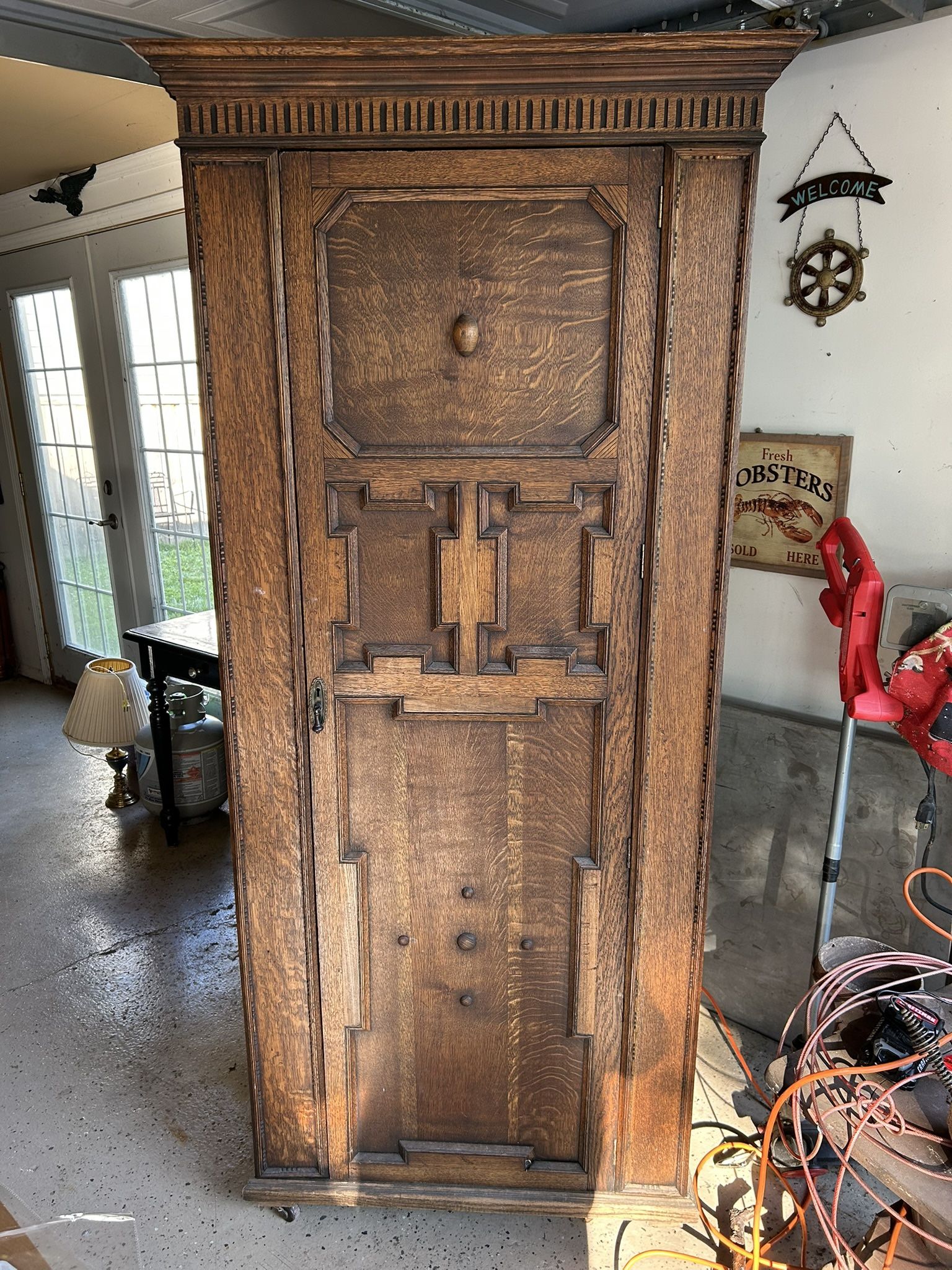 Antique 20th Century Good Quality Small Oak Wardrobe
