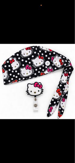 Hello Kitty Scrub Cap with Badge Reel
