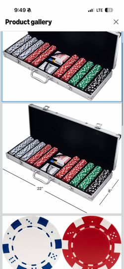 Poker chip set and case and cards