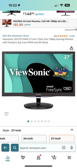 ViewSonic VX2757-MHD 27 Inch Gaming Monitor