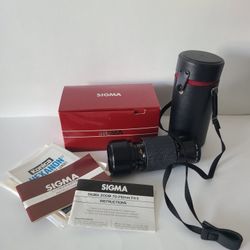 Sigma Zoom II 70-210mm F4.5 Telephoto Zoom Lens, Case, Caps,& Manuals (Vintage)
