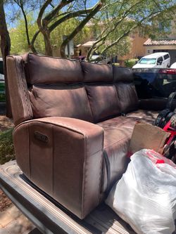 Quality reclining leather couch